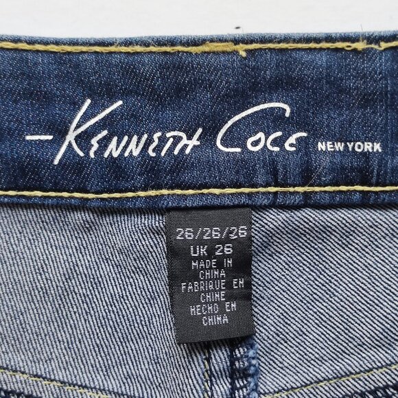 Kenneth Cole boot cut jeans women's size 26 ink blue mid-rise - Picture 5 of 16